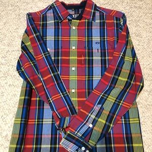 Men’s 10 deep button down multicolor shirt